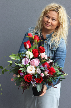 Felinata, bukiet nagrobny we wkładzie do wazonu, dł.52cm