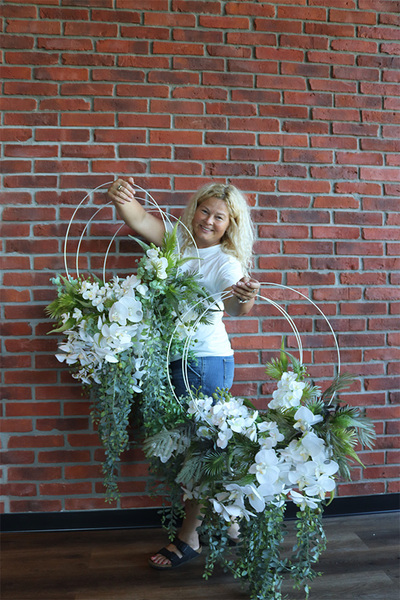 wianek kwiatowy, Subtelle Sibille Hortense Orchid, na obręczy