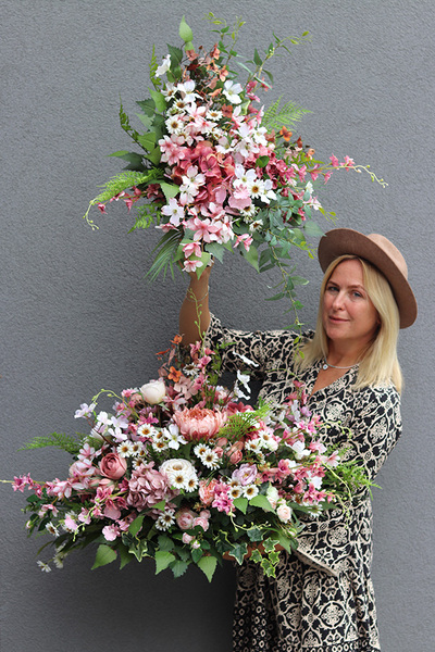 Leodera, komplet dekoracji nagrobnych, bukiet + wiązanka