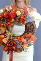 Dynieta, asymetryczny jesienny wianek na drzwi, śr.40cm