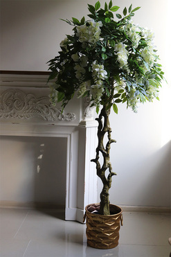 Wisteria Biała, sztuczna roślina w doniczce, wys.150cm 