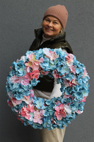 Gesiana 2, niebiesko-różowy wianek z hortensjami