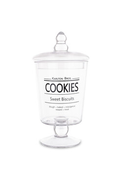 Sweets&Treats, szklana bomboniera na nodze H, wym.25x12.5x12.5cm