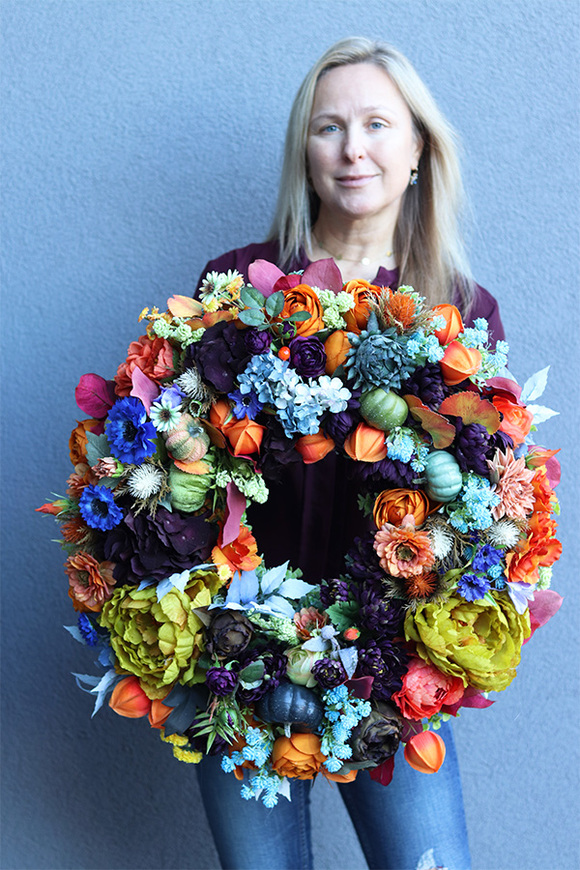 Kolorowe Domostwo, duży jesienny wianek