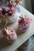 Zajączki Pink, stroik wielkanocny