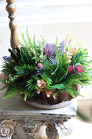 Green Helita Violet, kompozycja sukulenty w miedzianej misie