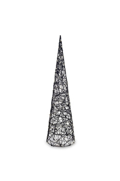 Modern Glamm, świąteczna figurka choinka LED, czarny stożek, wys.80cm