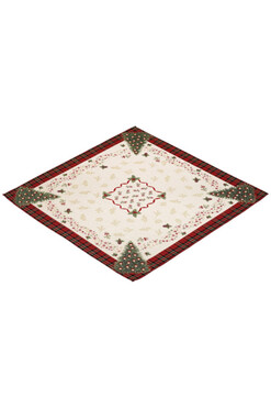 Tartan Xmas, świąteczna serweta gobelinowa, 98x98cm