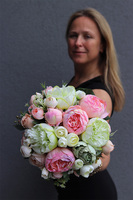 dziewczęcy flowerbox, Pudrovano, wys.34cm 