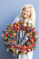 Boski, jesienny wianek z pięknymi dodatkai