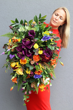 Hediana 2, jesienna wiązanka nagrobna, dł.73cm