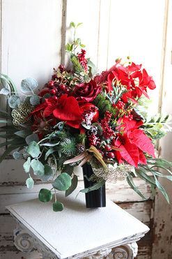 nagrobny bukiet świąteczny, Christmas Redunio, dł.70cm