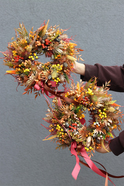 Jesień w Górach 2, jesienny wianek na drzwi, śr.32cm