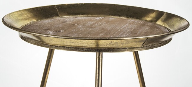 Anabel Wood, złoty stolik boczny, wym.68x60x60cm 