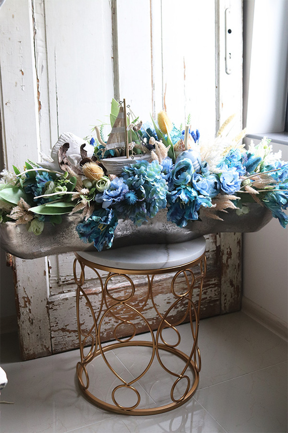 kompozycja marynistyczna w podłużnym naczyniu, Oceania, wym.40x99cm