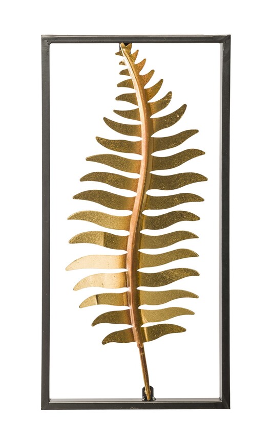 Fern A, złoty decor ścienny / paproć, wym.53x26cm 