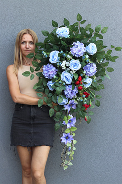 Fregasse Blue, wiązanka nagrobna, dł.90cm