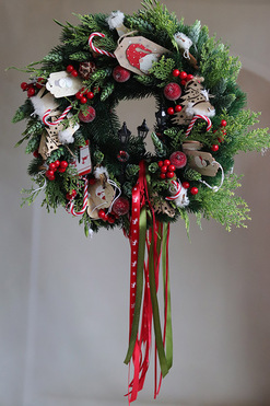 OD RĘKI Ho ho ho, świąteczny wianek dekoracyjny, śr.40cm 