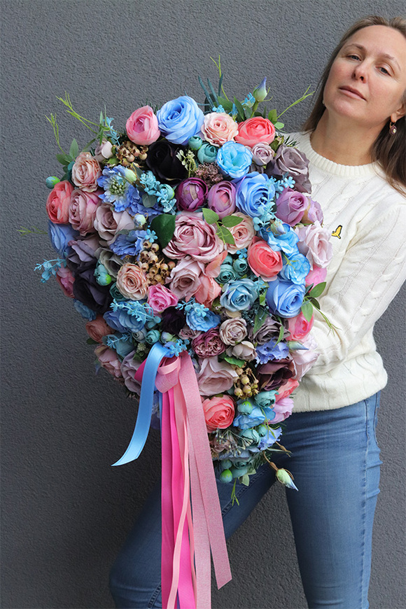 Sara Pastels, komplet dekoracji nagrobnych, wiązanka + bukiet