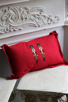 Xmas Nutcrackers, świąteczna poduszka, czerwona