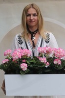 Summer Balcony Pink 3, różowe pelargonie w skrzynce balkonowej