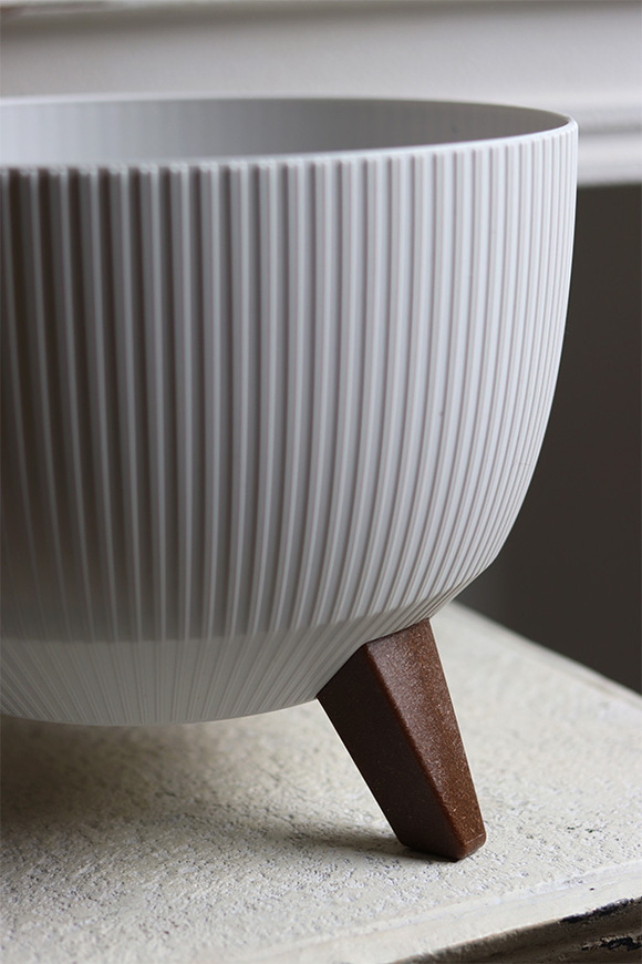 Roma Eco Jumper, osłonka doniczka na nóżkach, biały, wym.23x29cm