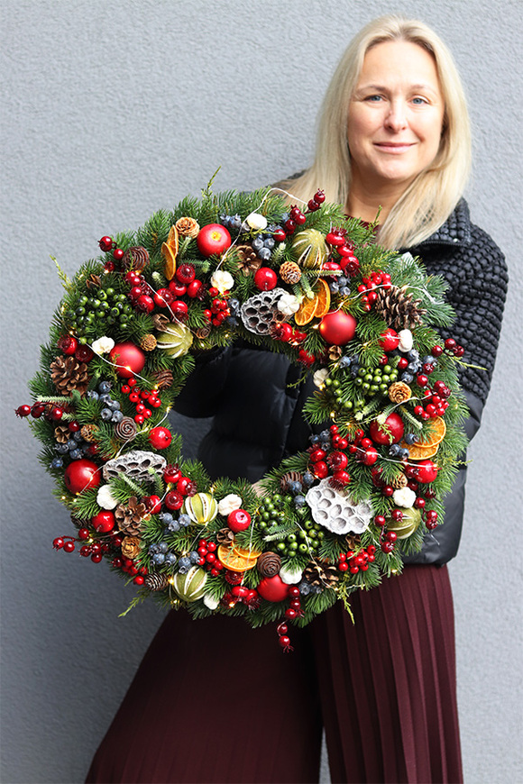 Christmas Decor 3, wianek świąteczny z lampkami LED