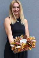 Boho Candle B, dekoracyjny wianek ze stabilizowanych roślin, śr.30cm