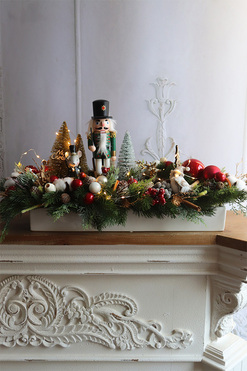 Dziadek do Orzechów Longia, świąteczny stroik LED, wym.33x72cm 