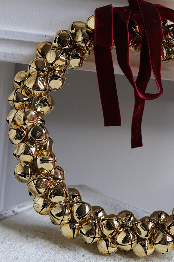 Złote Dzwoneczki, świąteczny wianek do powieszenia