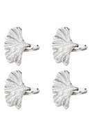 Ginko, obrączki na serwetki, miłorząb, srebrne