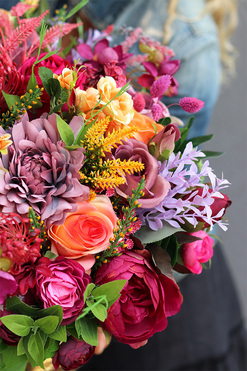 puchar z kwiatami Hellisano Round, wym.50x53cm 