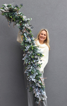 OD RĘKI Borówkowa Zima, zimowa girlanda dekoracyjna, dł.200cm