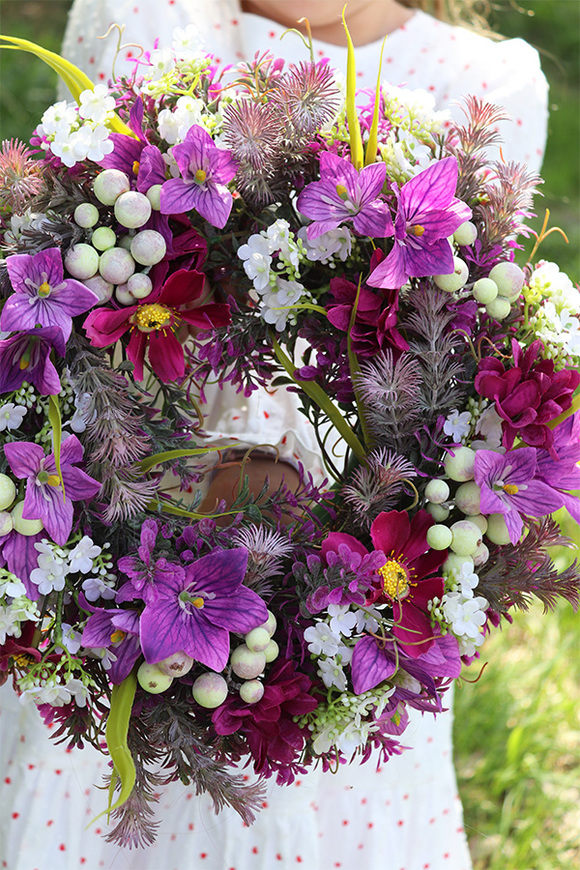 Violet Days, kwiatowy wianek na drzwi