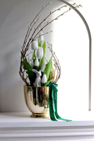 Wielkanocne Złotko, stroik wielkanocny z tulipanami