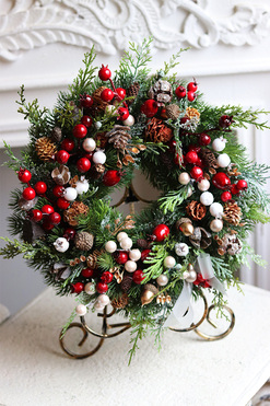 Xmas Trend, świąteczny wianek dekoracyjny, śr.30cm
