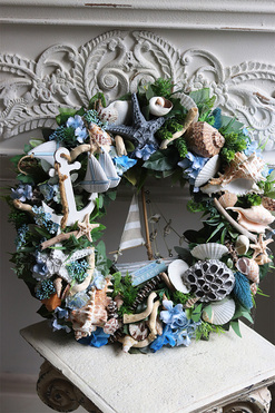 Morska Żegluga 2, marynistyczny wianek do powieszenia, śr.46cm 