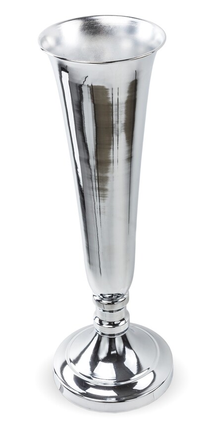 Clessi Silver, elegancki metalowy wazon / puchar, wys.53x18cm