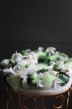 Wielkanoc w domu, wiosenny wianek dekoracyjny, rozp.43cm 