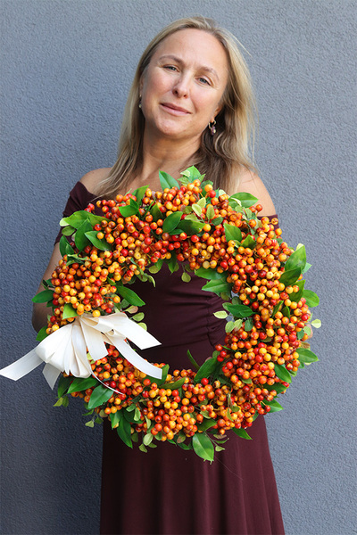 Jesień u Magdaleny Knitter 3, dekoracyjny wianek