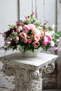 Abellano, kompozycja kwiatowa w naczyniu, wym.36x50cm