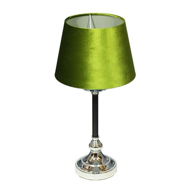 Sophista, lampa stołowa glamour, zielony welur, wys.51cm