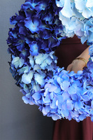 Hortensja Blue 2, wysokiej jakości wianek z hortensjami