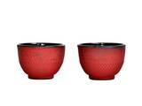 Awaji, żeliwne czarki do herbaty, czerwone, kpl.2szt, poj.150ml