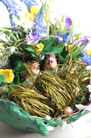 Easter Decor, stroik wielkanocny z kurami