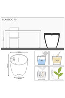 Classico, elegancka donica z nawadnianiem, czarny