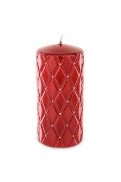 świąteczna świeca Florencja Red 6, wym.17.5x8x8cm
