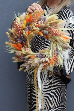 Farmerski, jesienny wianek z suszem, rozp.36cm