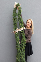 Christmas Beige, girlanda zimowa z kokardą,