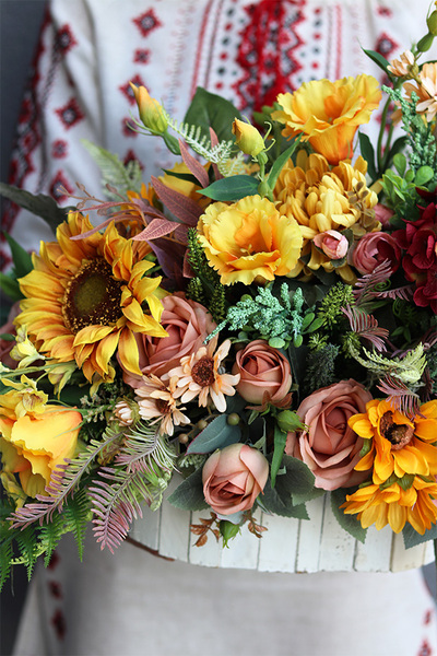 Jesień Miłości, dekoracja nagrobna w skrzynce